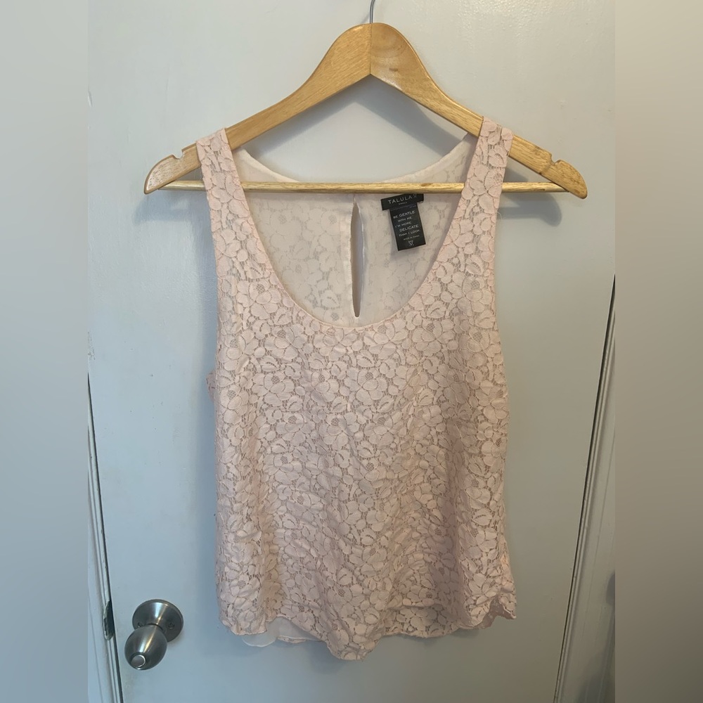 Talula pink lace tank
